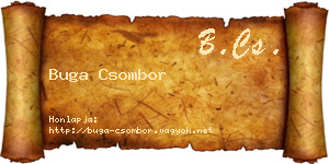 Buga Csombor névjegykártya